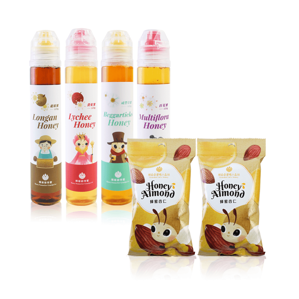 2026 端午節 │蜜香沾粽 | 擠壓瓶蜂蜜 125gx4 (龍眼蜜+荔枝蜜+咸豐草蜜+百花蜜各一) 